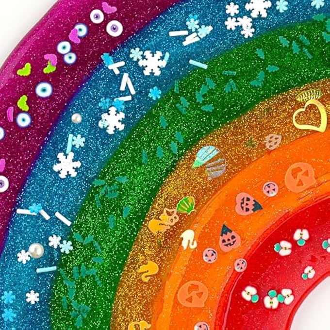 Okaybee 6 PACK GLITTER CRUNCHY SLIME KIT, RAINBOW SLIME FOR KIDS, WITH CUTE SLIME CHARMS & ADD-INS, SLIME PARTY FAVORS SENSORY TOYS, HOLIDAY BIRTHDAY EASTER HALLOWMAS CHRISTMAS GIRLS GIFT & BOYS GIFT - Image 3